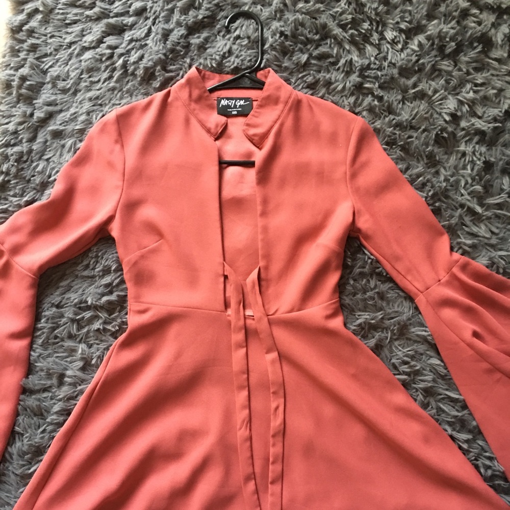 Nasty Gal pink collared dress
